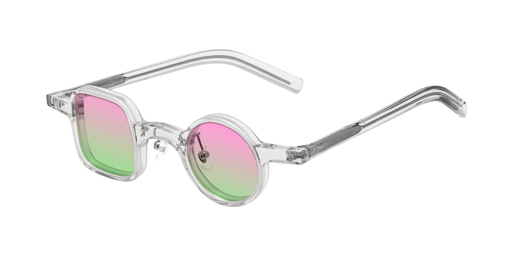 Angle of Primiti in Clear with Pink / Green Gradient Lenses