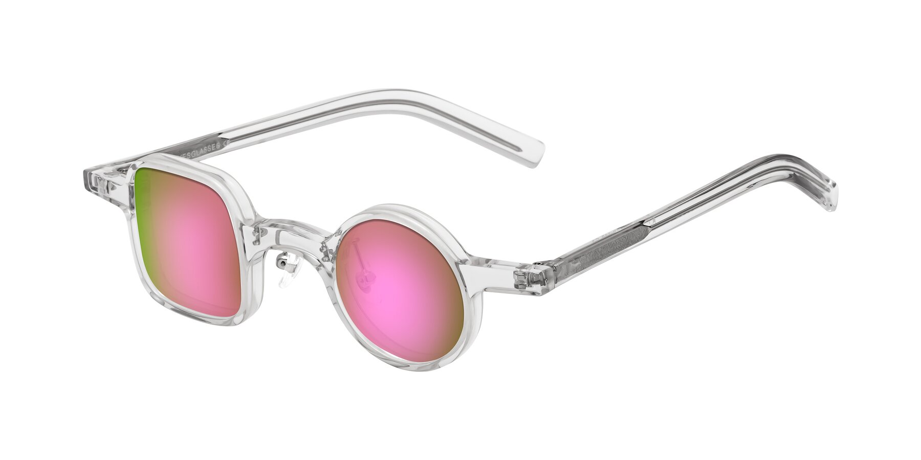 Angle of Primiti in Clear with Pink Mirrored Lenses