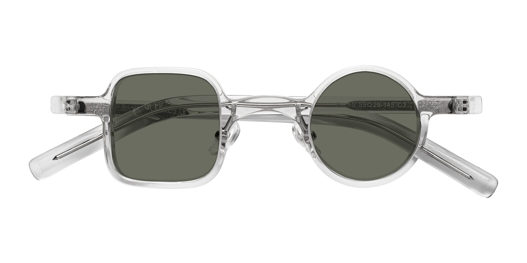 Folded Front of Primiti in Clear with Gray Polarized Lenses