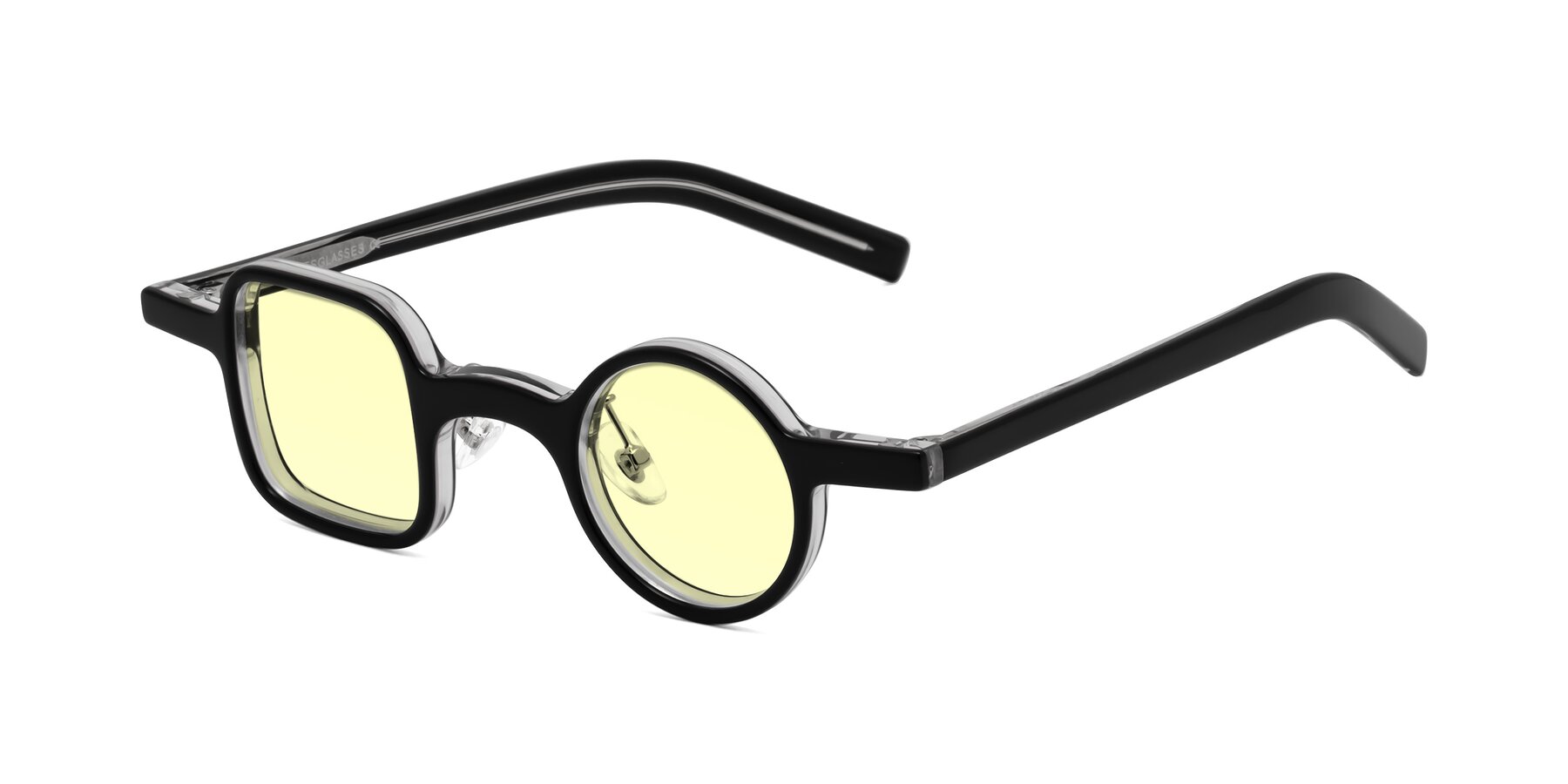 Angle of Primiti in Black-Clear with Light Yellow Tinted Lenses