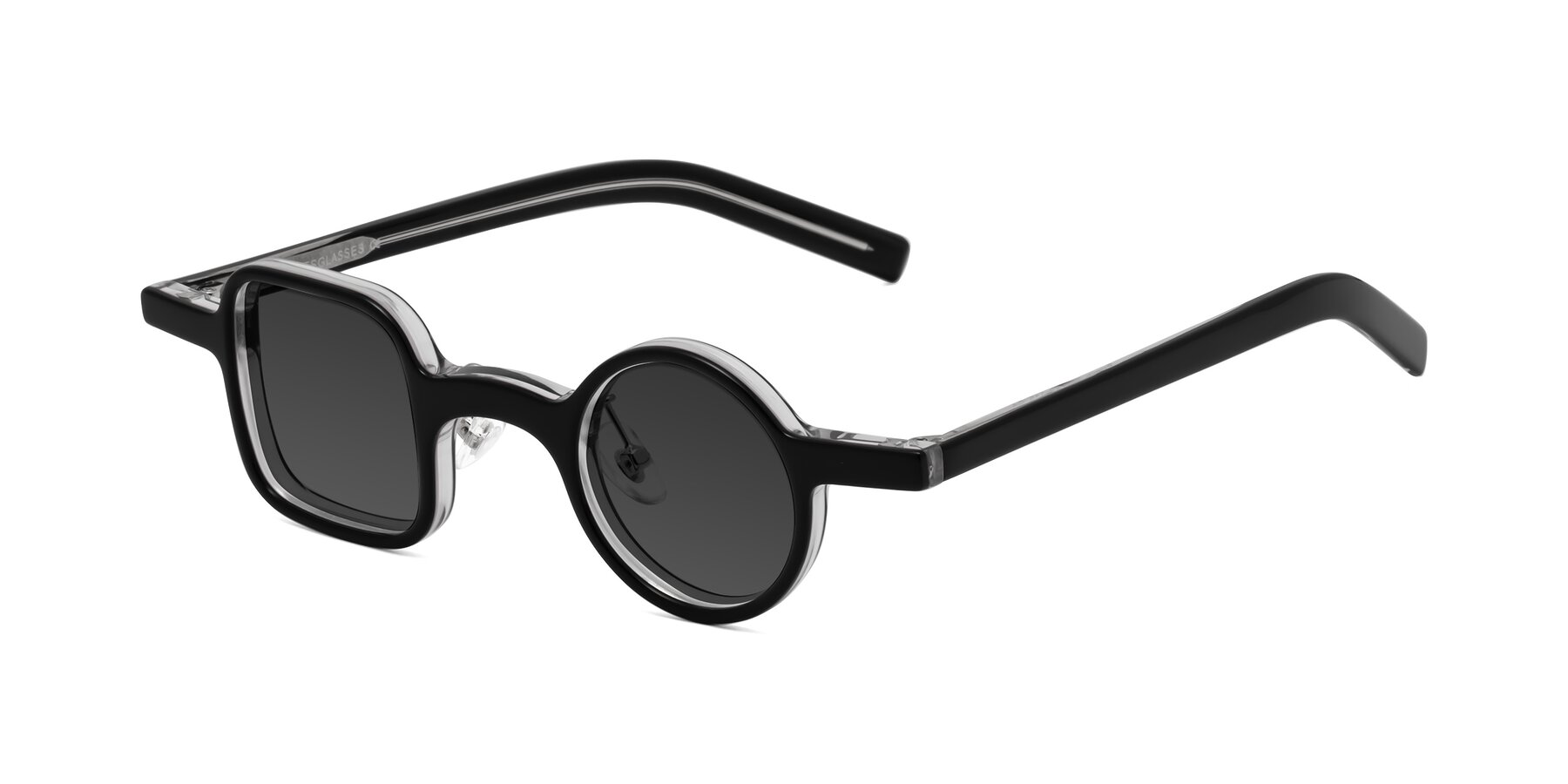 Angle of Primiti in Black-Clear with Gray Tinted Lenses