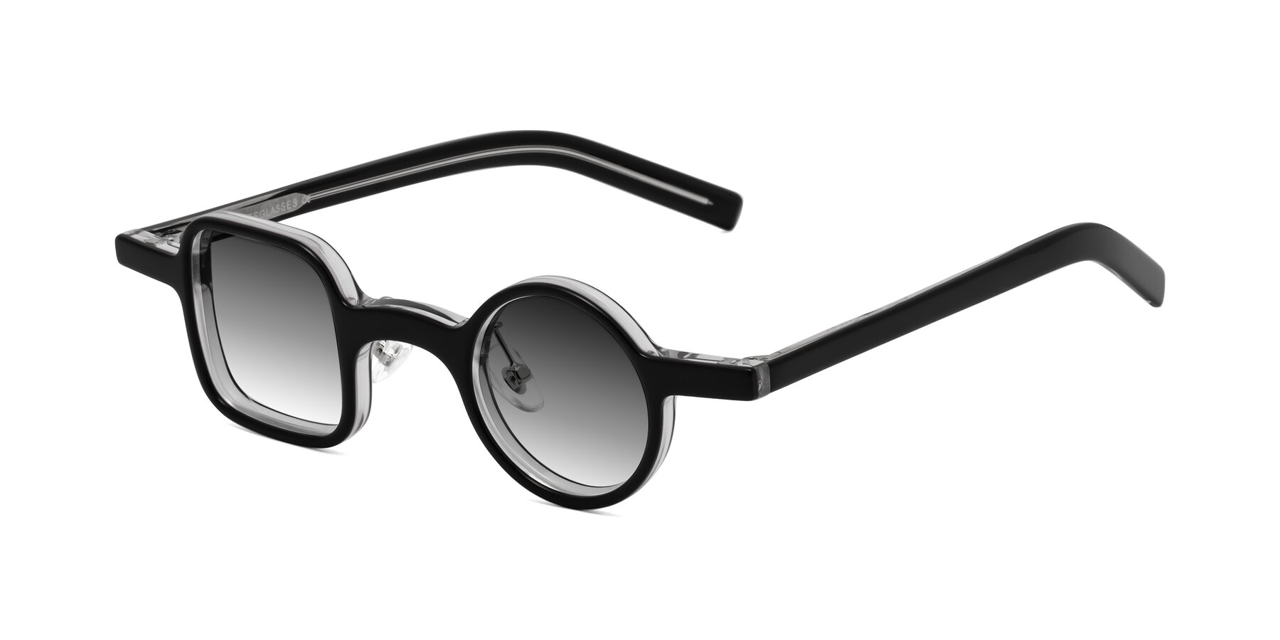 Angle of Primiti in Black-Clear with Gray Gradient Lenses