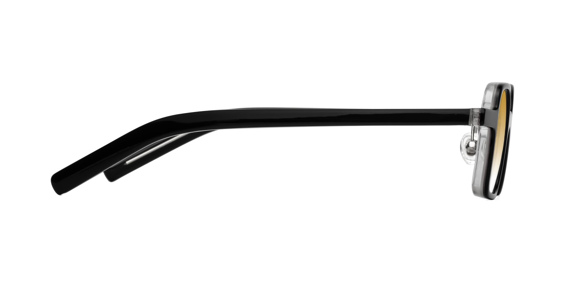 Side of Primiti in Black-Clear with Champagne Gradient Lenses