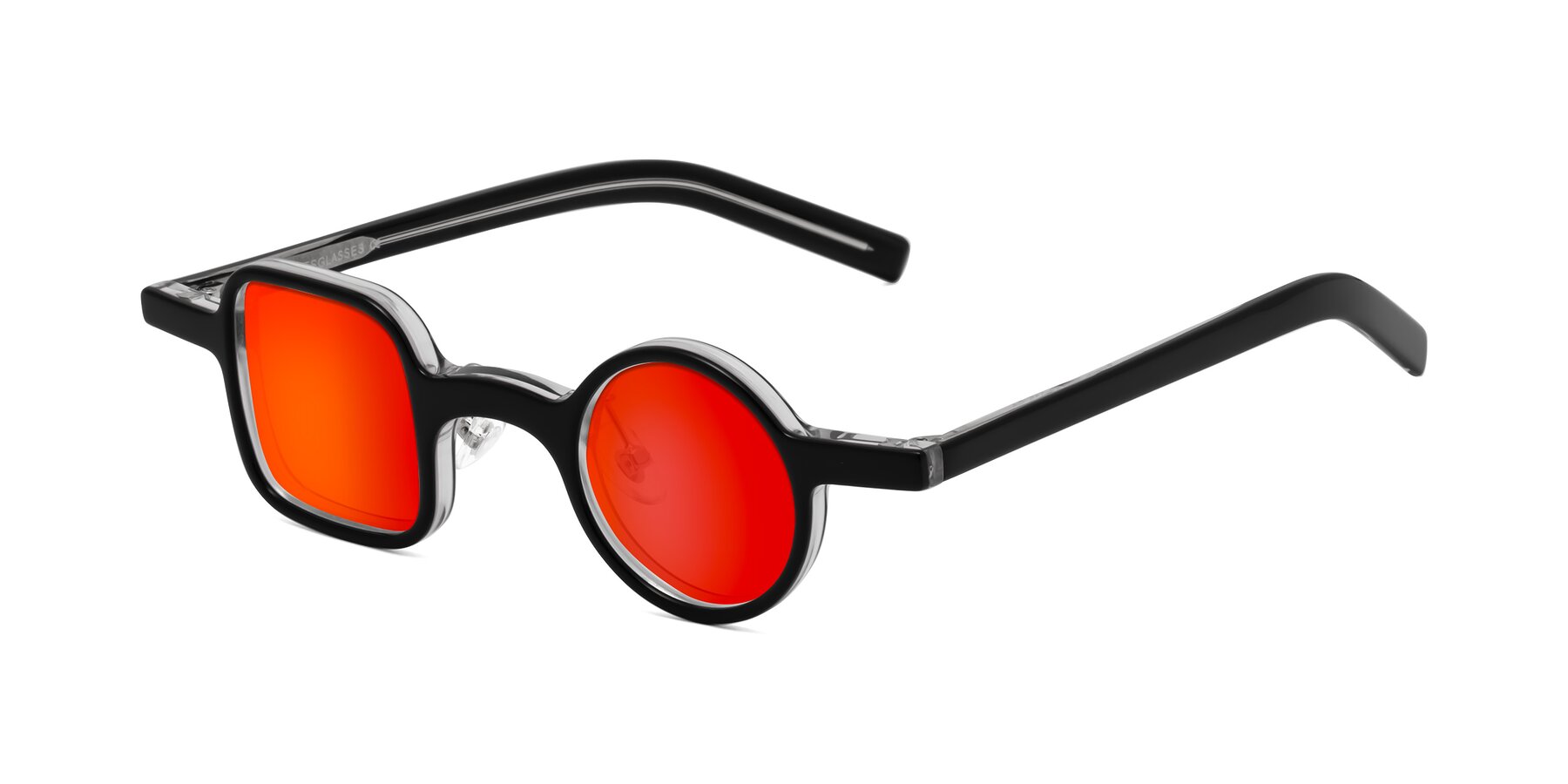 Angle of Primiti in Black-Clear with Red Gold Mirrored Lenses