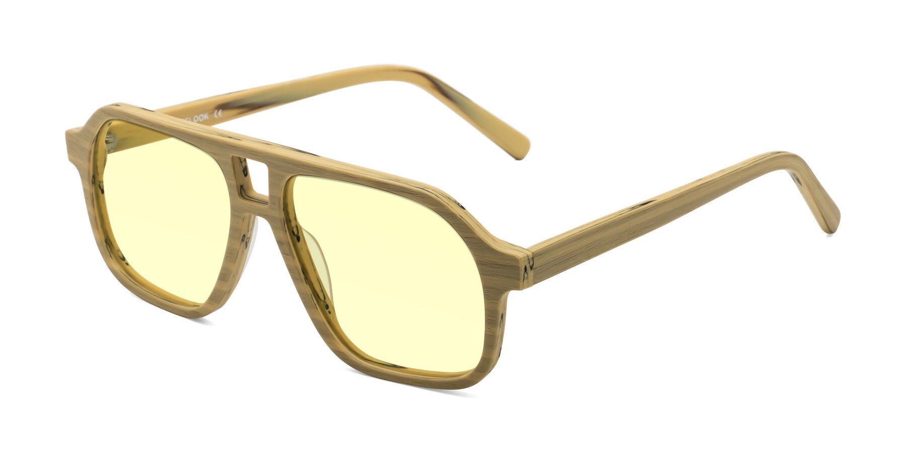 Angle of Edwood in Egg Yolk Woodgrain with Light Yellow Tinted Lenses