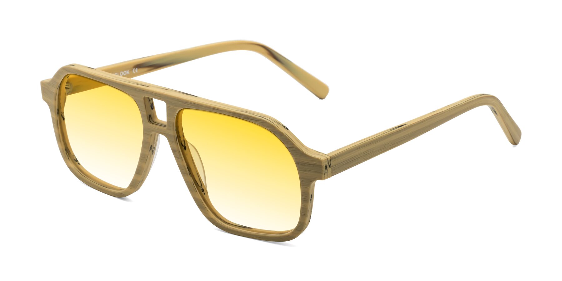 Angle of Edwood in Egg Yolk Woodgrain with Yellow Gradient Lenses