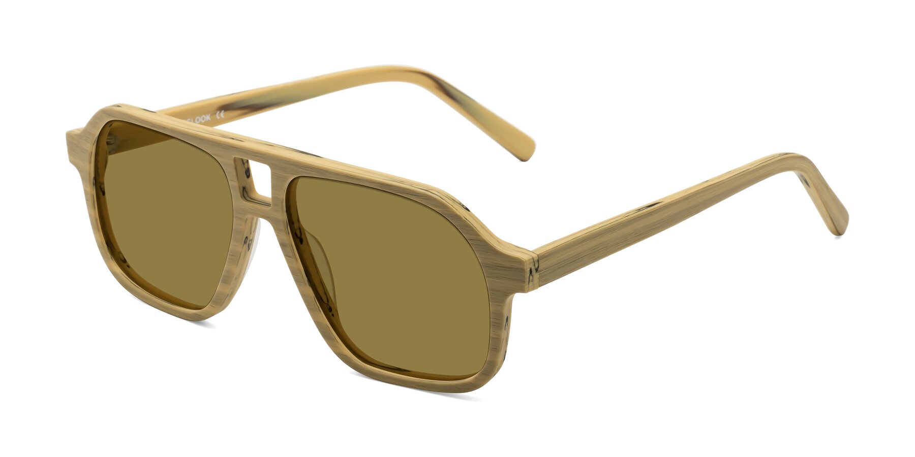 Angle of Edwood in Egg Yolk Woodgrain with Brown Polarized Lenses