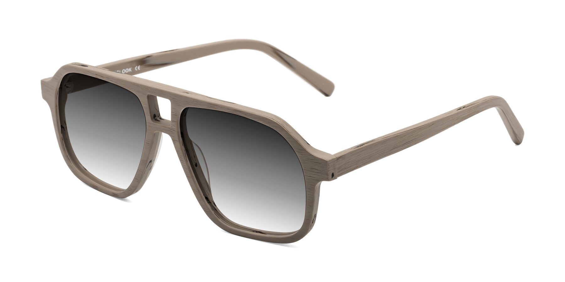 Angle of Edwood in Pale Mauve Woodgrain with Gray Gradient Lenses