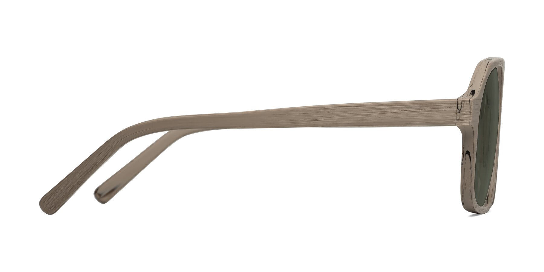 Side of Edwood in Pale Mauve Woodgrain with Gray Polarized Lenses