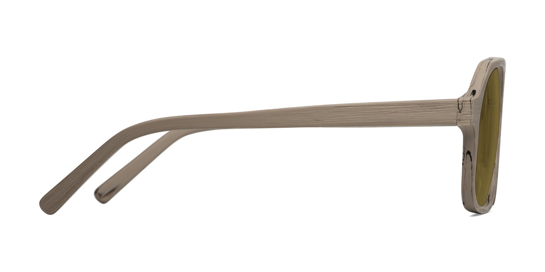 Side of Edwood in Pale Mauve Woodgrain with Brown Polarized Lenses