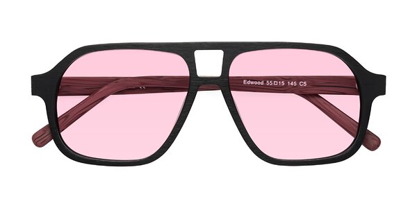 Front of Edwood in Black / Burgundy Woodgrain