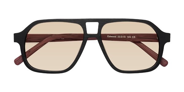 Front of Edwood in Black / Burgundy Woodgrain