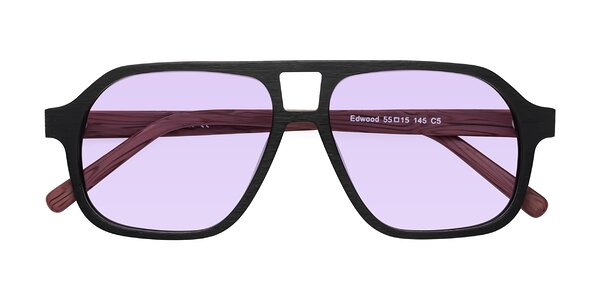 Front of Edwood in Black / Burgundy Woodgrain