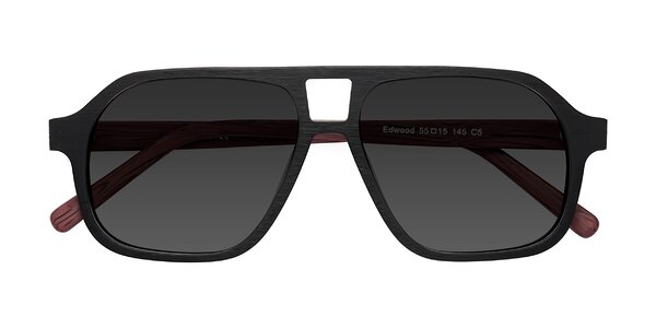 Front of Edwood in Black / Burgundy Woodgrain