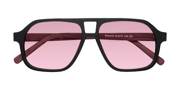 Front of Edwood in Black / Burgundy Woodgrain