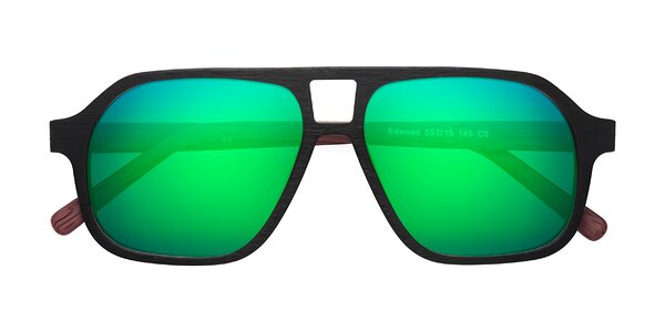 Front of Edwood in Black/Burgundy Woodgrain