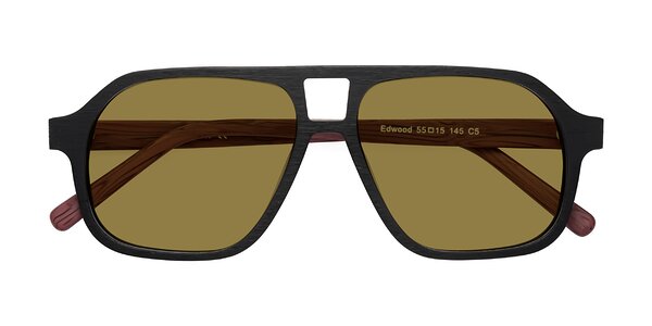 Front of Edwood in Black / Burgundy Woodgrain