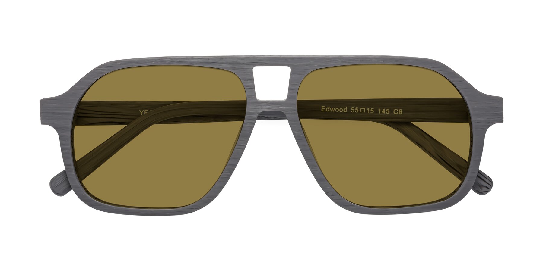 Folded Front of Edwood in Cement Woodgrain with Brown Polarized Lenses