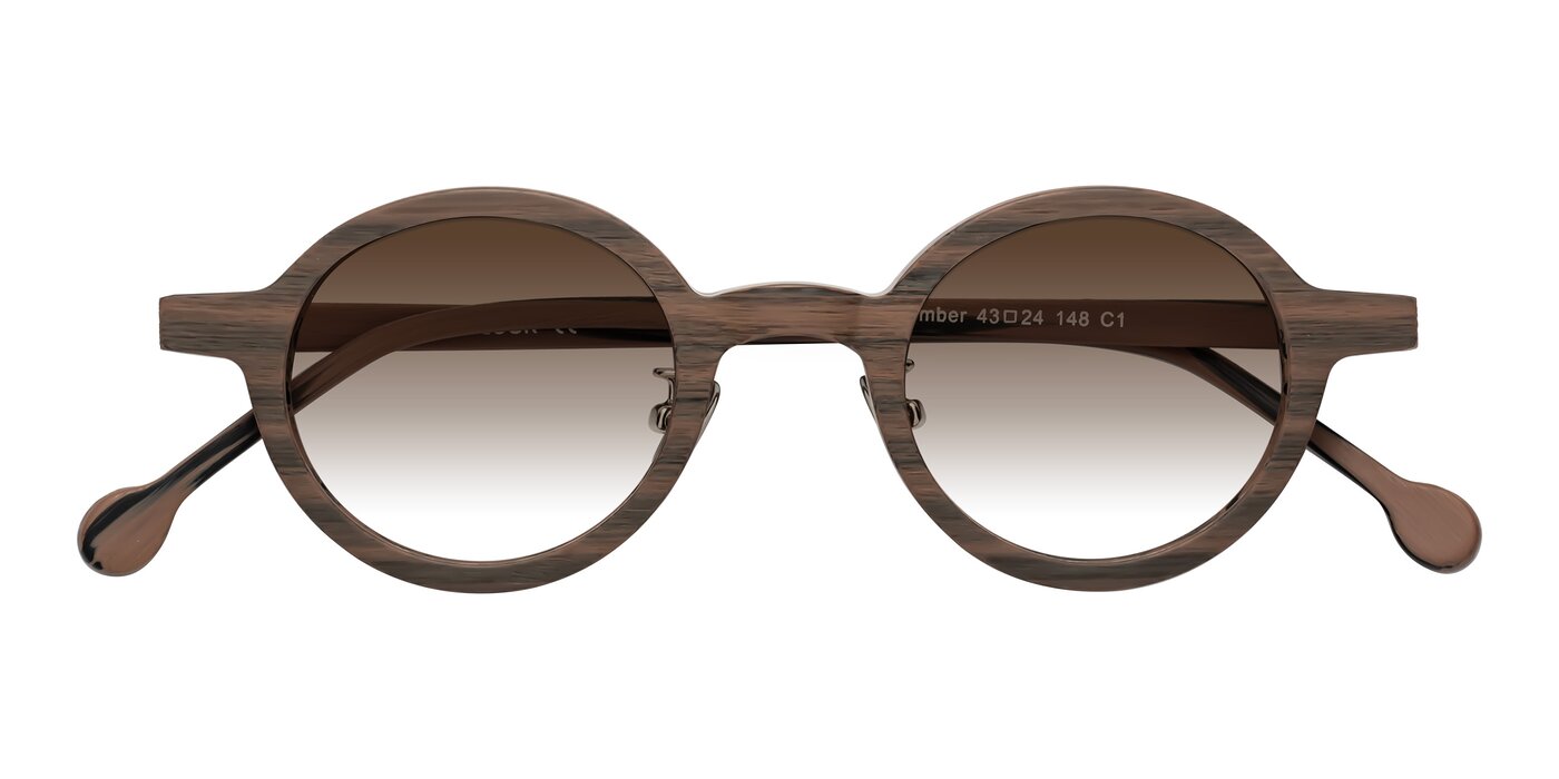 Timber - Burnt Tan Woodgrain Gradient Sunglasses