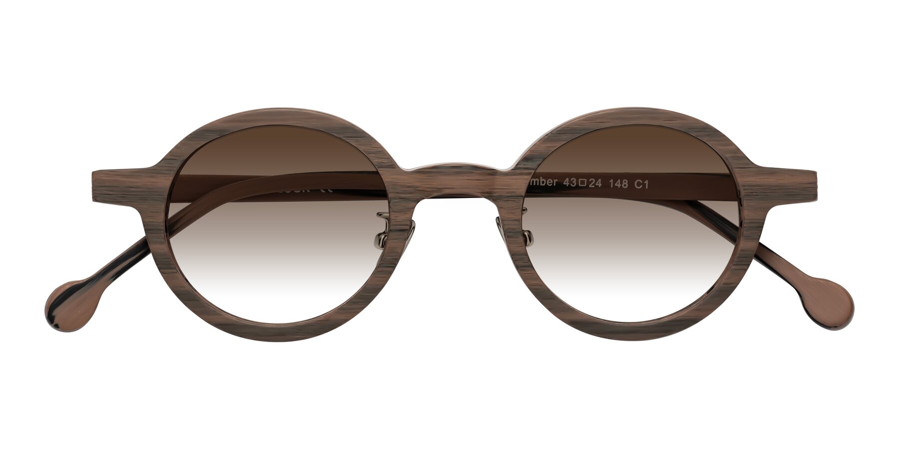 Folded Front of Timber in Burnt Tan Woodgrain with Brown Gradient Lenses