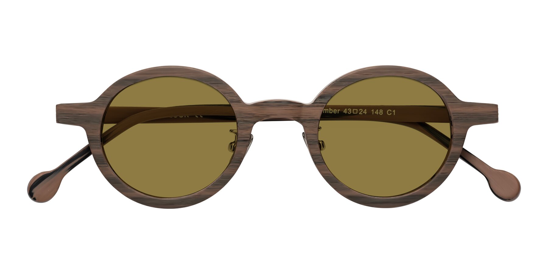 Folded Front of Timber in Burnt Tan Woodgrain with Brown Polarized Lenses