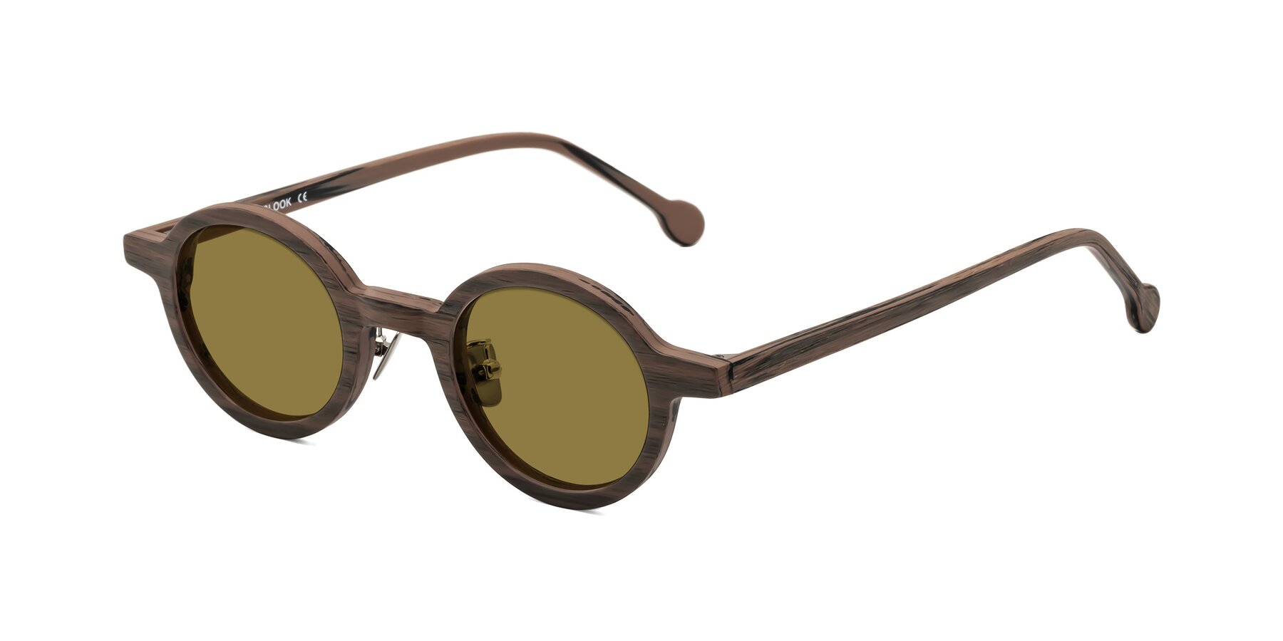 Angle of Timber in Burnt Tan Woodgrain with Brown Polarized Lenses