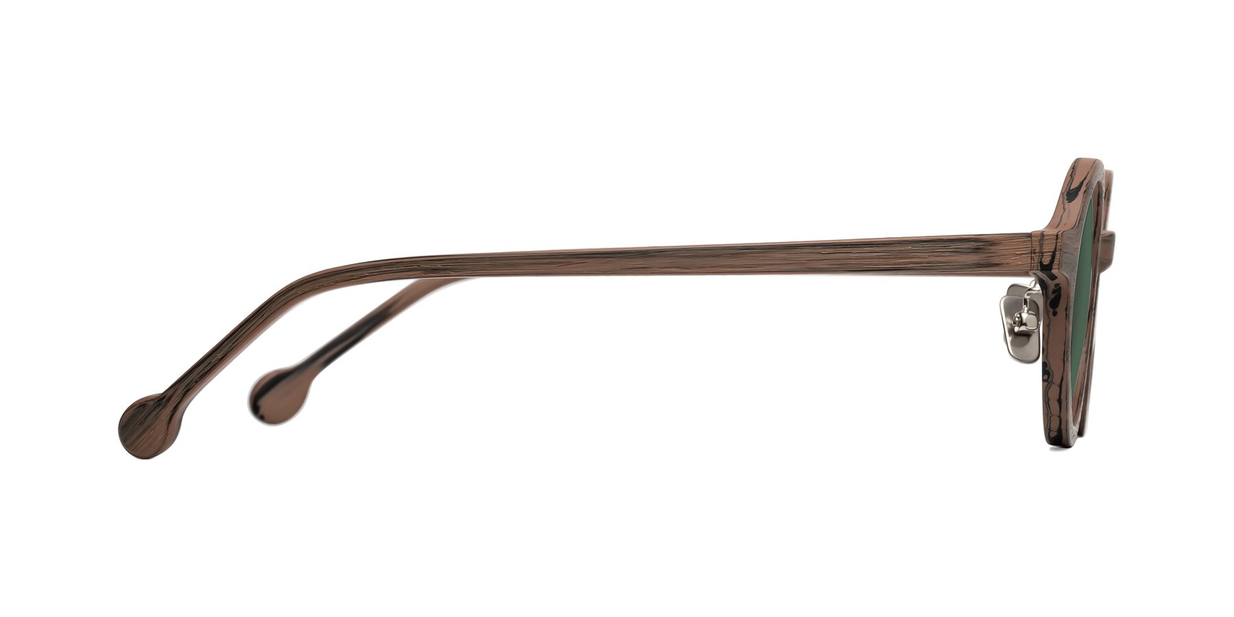 Side of Timber in Burnt Tan Woodgrain with Green Polarized Lenses