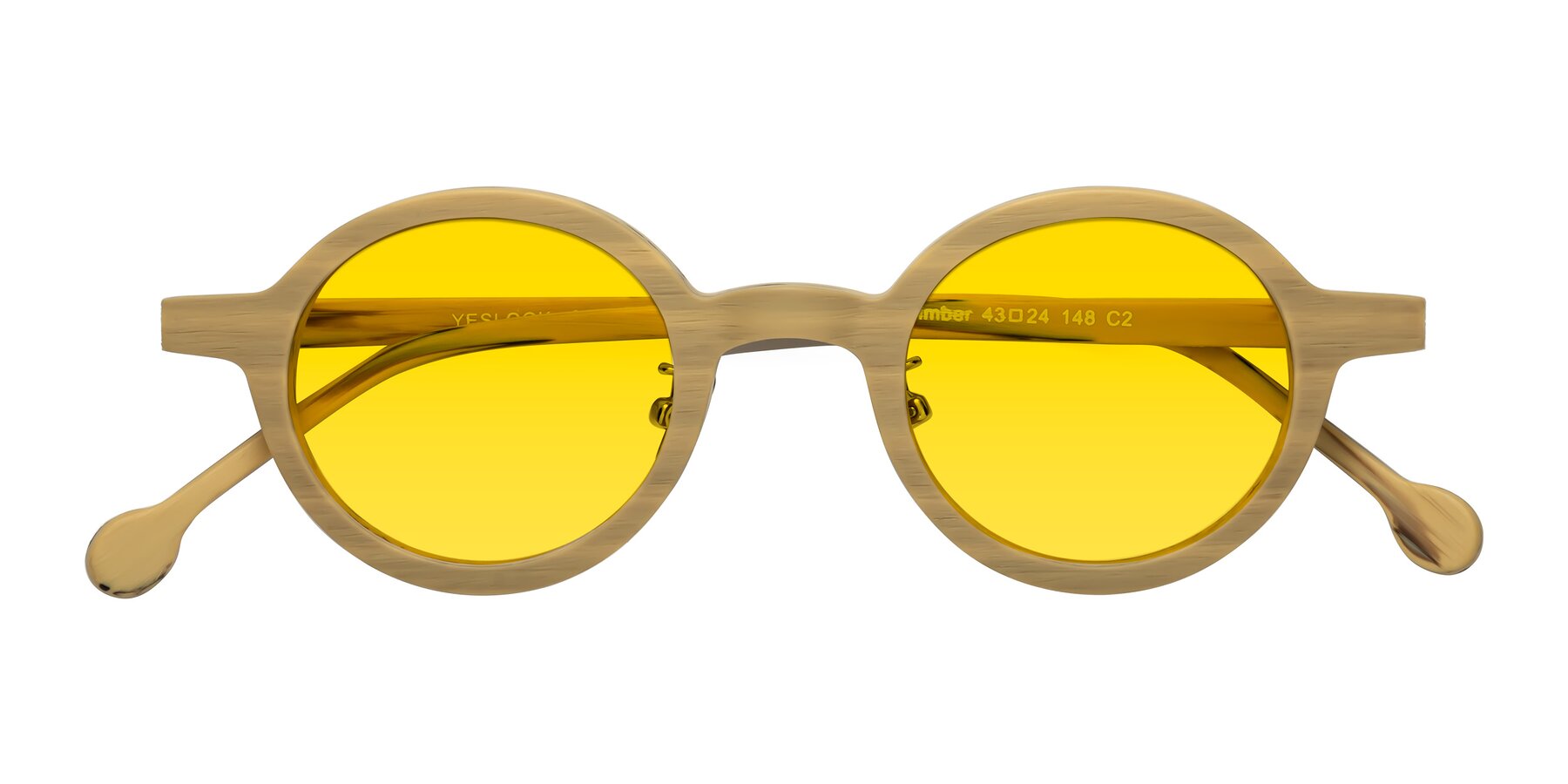 Folded Front of Timber in Egg Yolk Woodgrain with Yellow Tinted Lenses