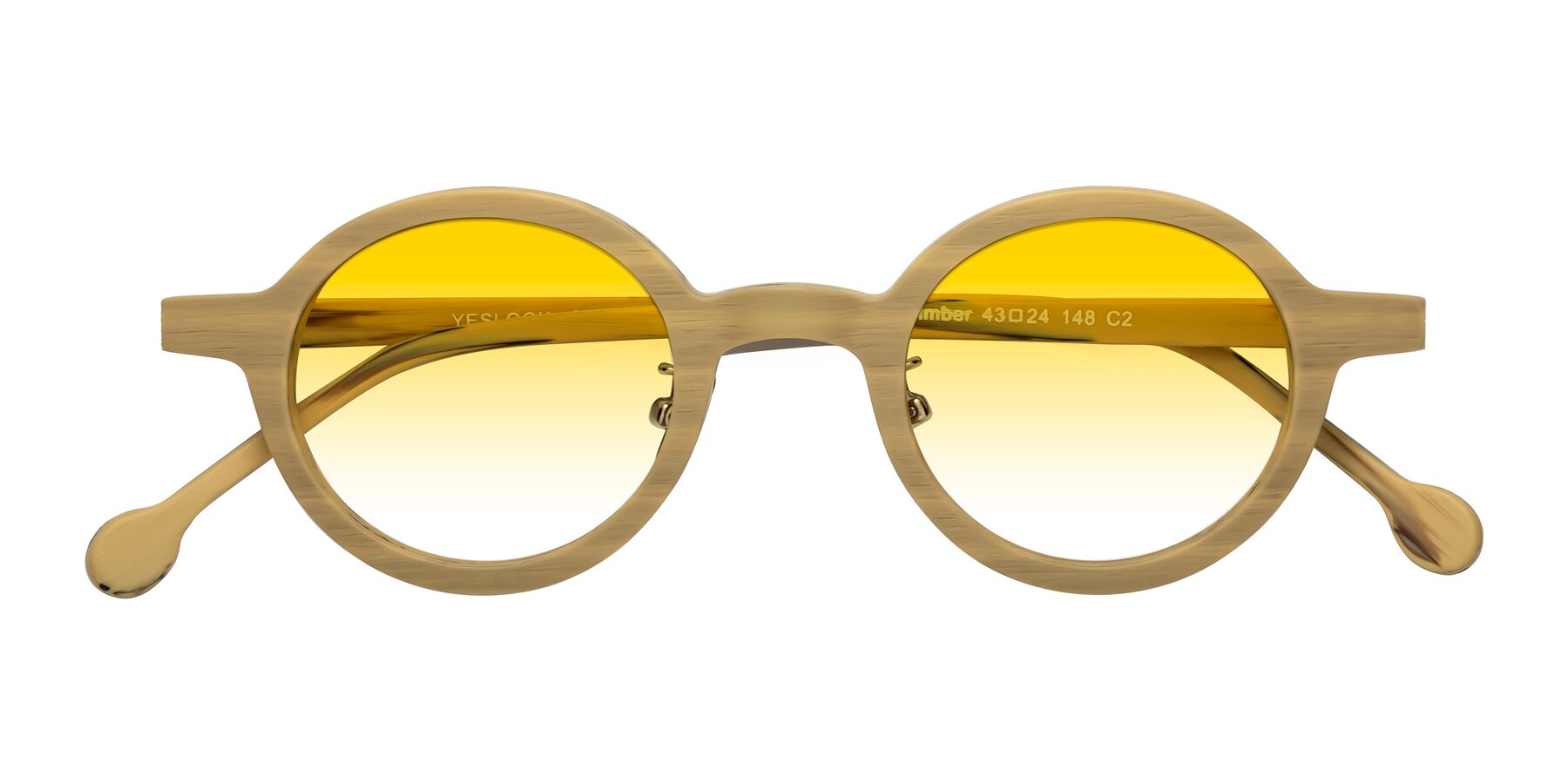 Folded Front of Timber in Egg Yolk Woodgrain with Yellow Gradient Lenses