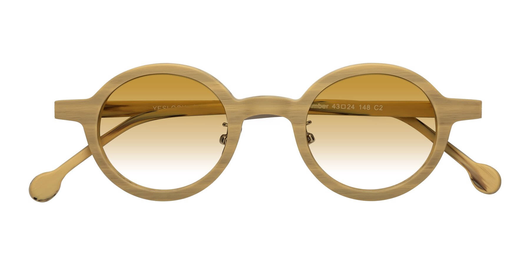 Folded Front of Timber in Egg Yolk Woodgrain with Champagne Gradient Lenses