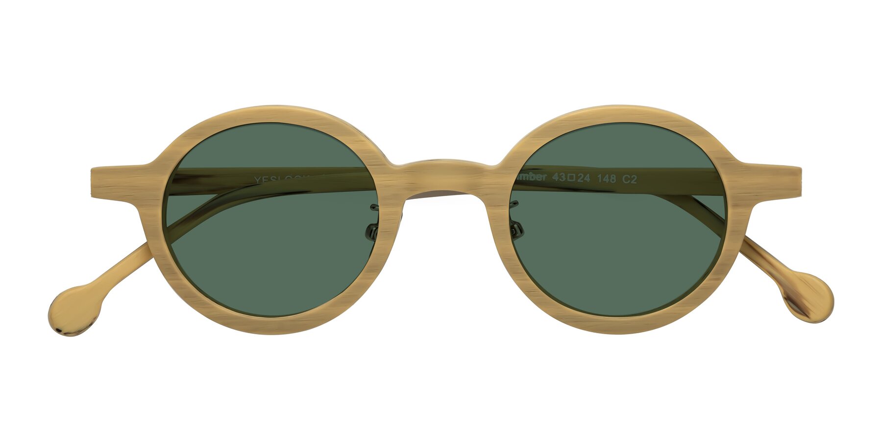 Folded Front of Timber in Egg Yolk Woodgrain with Green Polarized Lenses