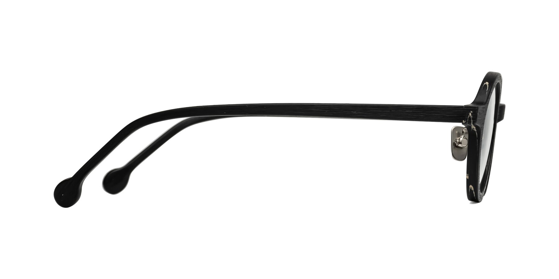 Side of Timber in Black Woodgrain with Clear Eyeglass Lenses