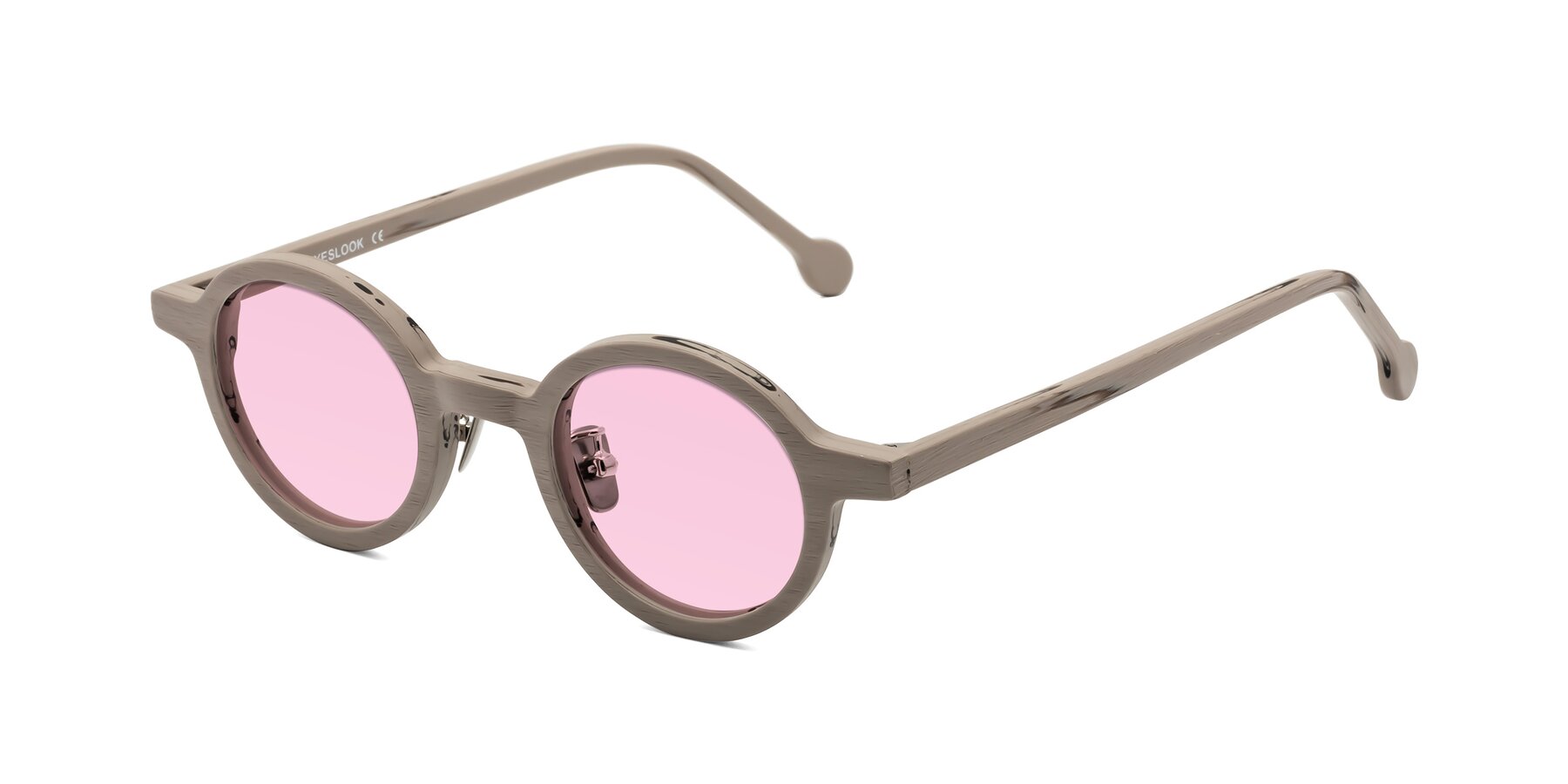 Angle of Timber in Pale Mauve Woodgrain with Light Pink Tinted Lenses