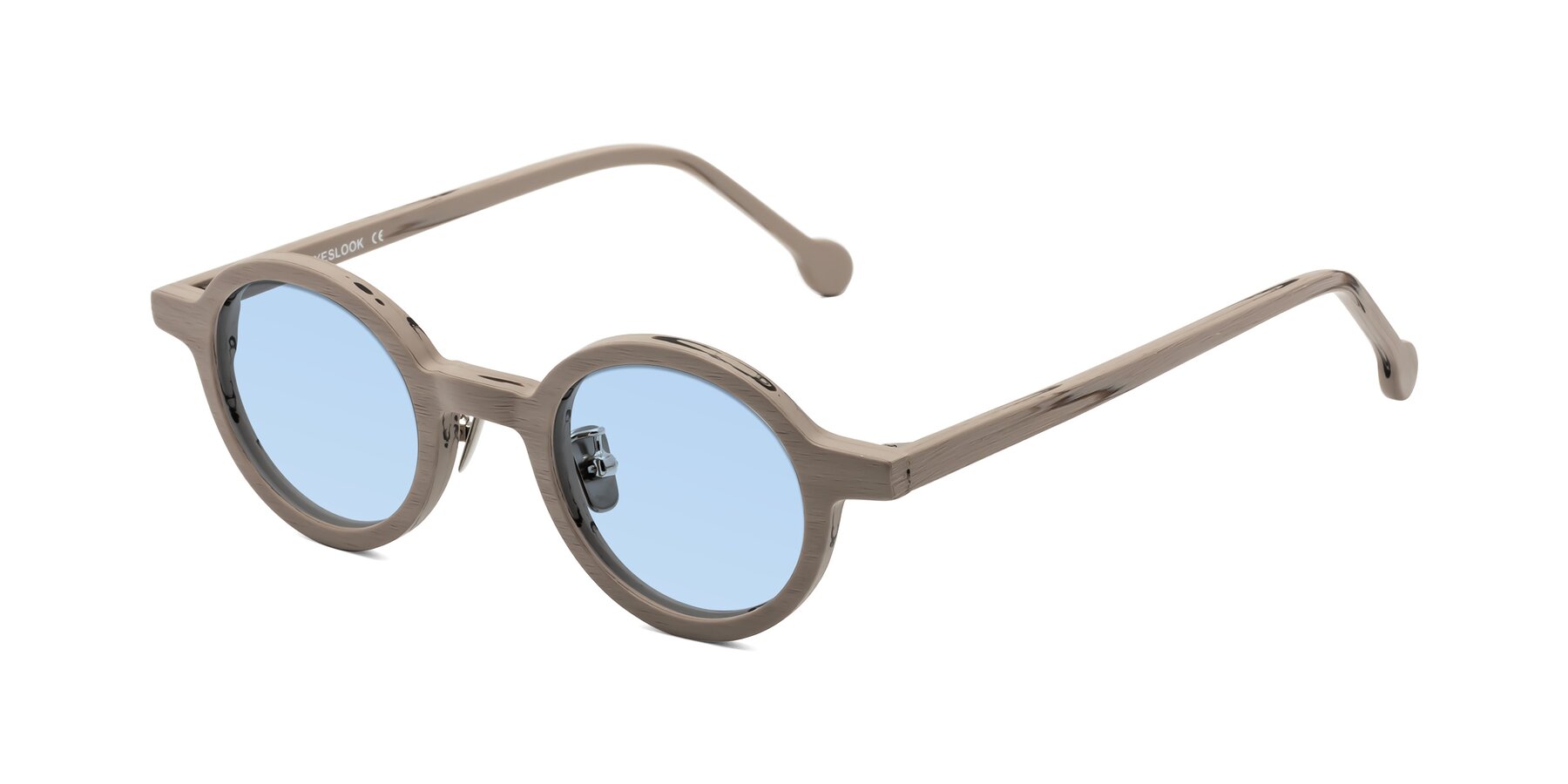 Angle of Timber in Pale Mauve Woodgrain with Light Blue Tinted Lenses