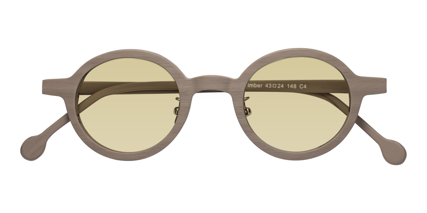 Folded Front of Timber in Pale Mauve Woodgrain with Light Champagne Tinted Lenses