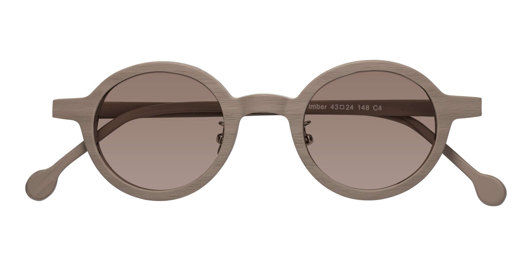 Folded Front of Timber in Pale Mauve Woodgrain with Medium Brown Tinted Lenses