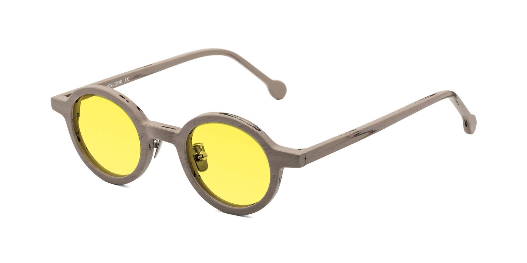 Angle of Timber in Pale Mauve Woodgrain with Medium Yellow Tinted Lenses