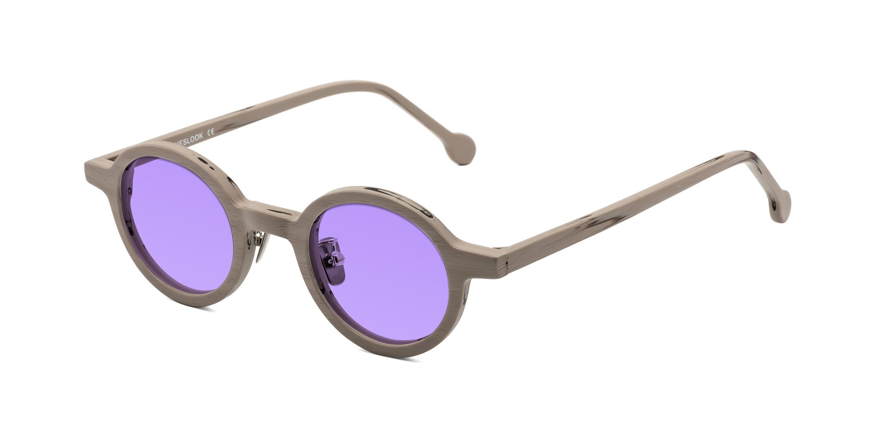 Angle of Timber in Pale Mauve Woodgrain with Medium Purple Tinted Lenses