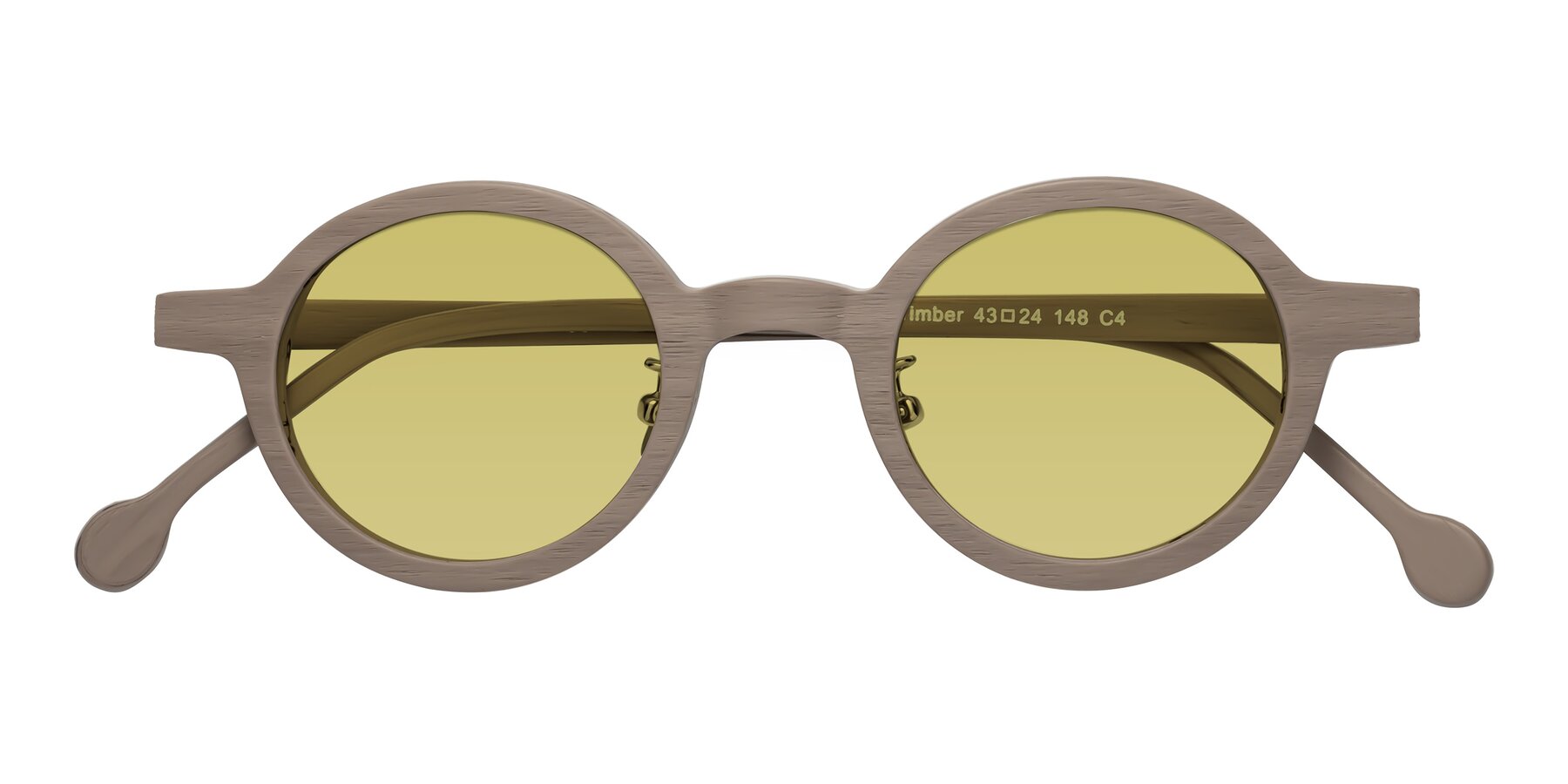 Folded Front of Timber in Pale Mauve Woodgrain with Medium Champagne Tinted Lenses