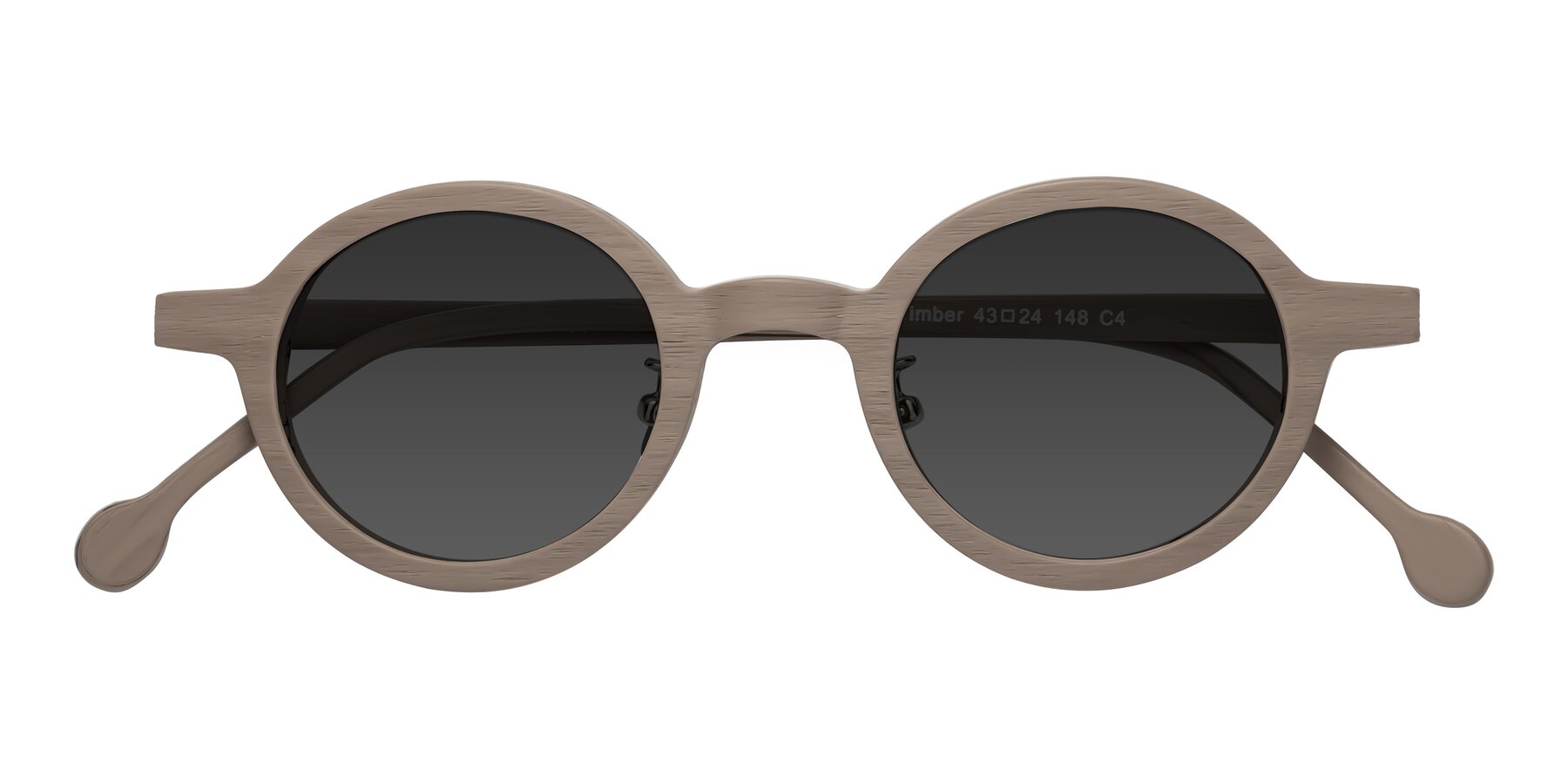 Folded Front of Timber in Pale Mauve Woodgrain with Gray Tinted Lenses