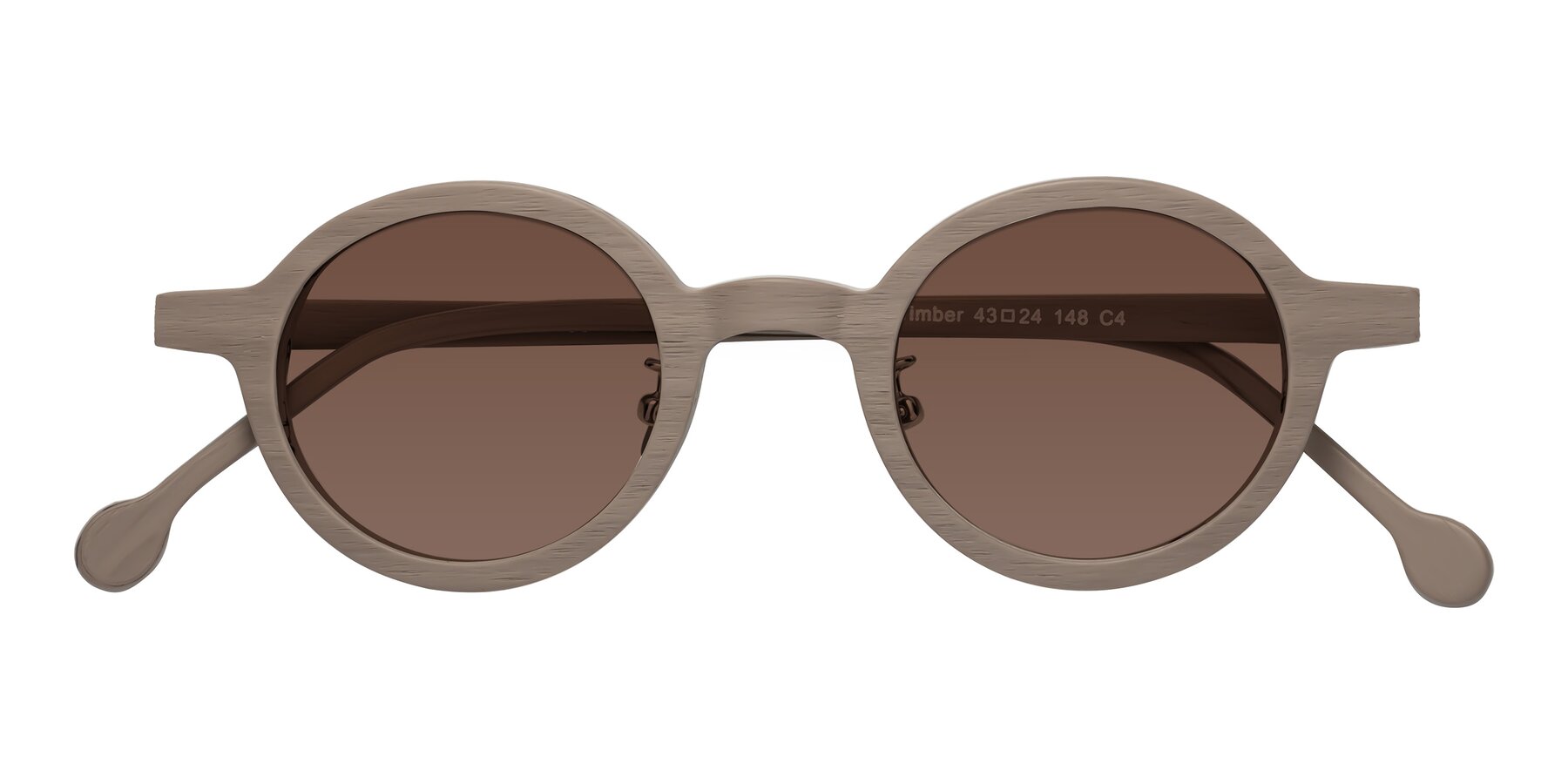 Folded Front of Timber in Pale Mauve Woodgrain with Brown Tinted Lenses