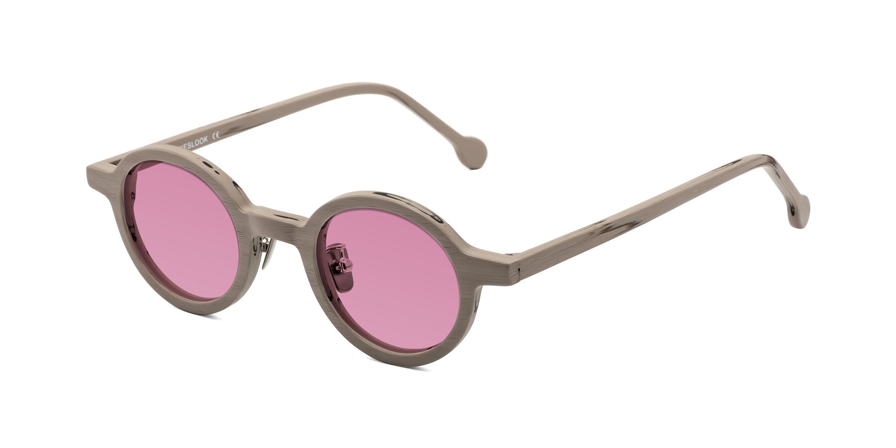 Angle of Timber in Pale Mauve Woodgrain with Medium Wine Tinted Lenses