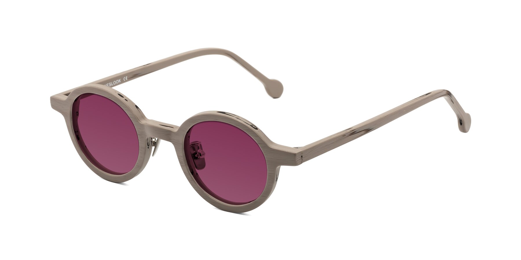 Angle of Timber in Pale Mauve Woodgrain with Wine Tinted Lenses