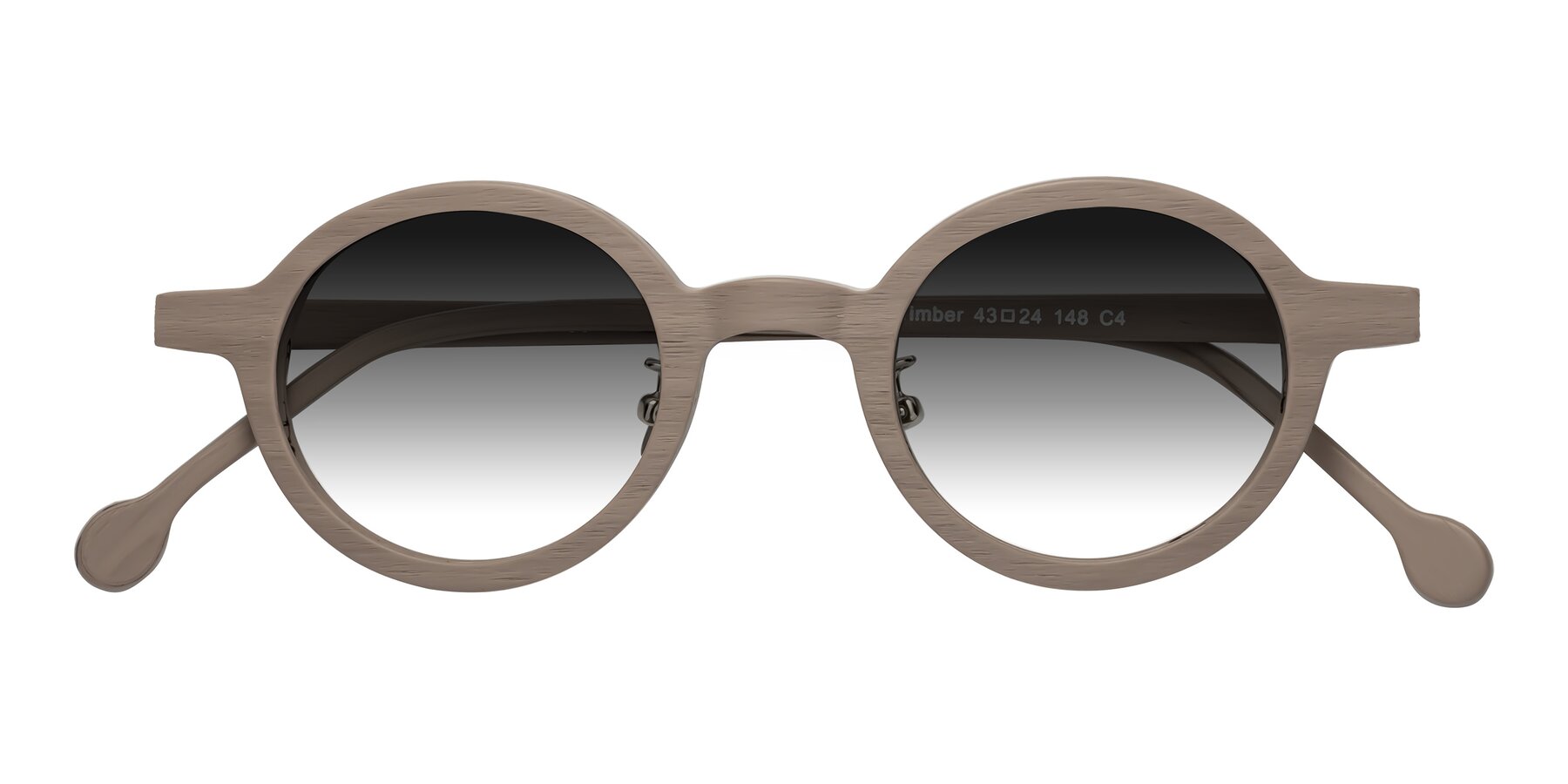 Folded Front of Timber in Pale Mauve Woodgrain with Gray Gradient Lenses