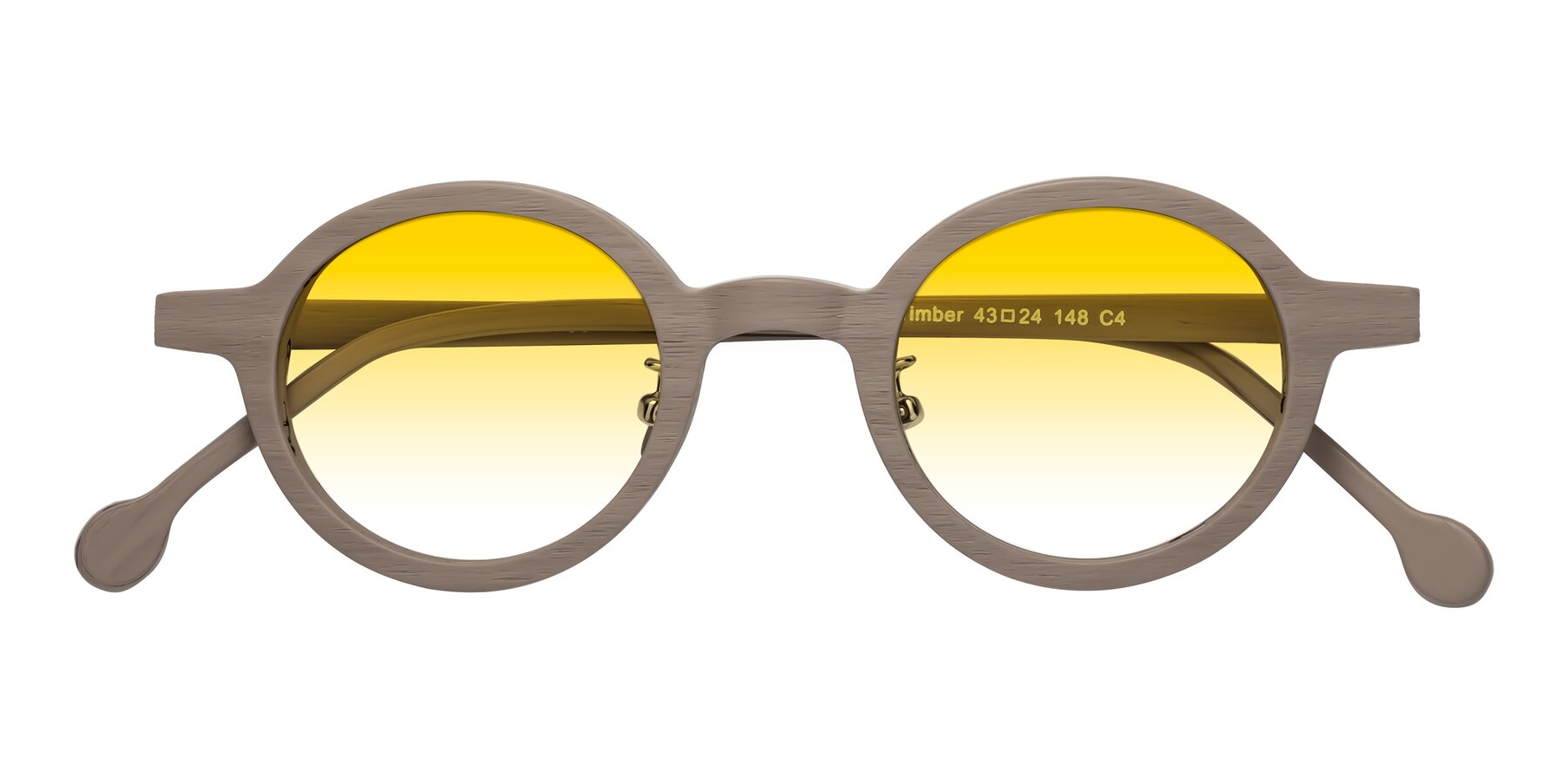 Folded Front of Timber in Pale Mauve Woodgrain with Yellow Gradient Lenses