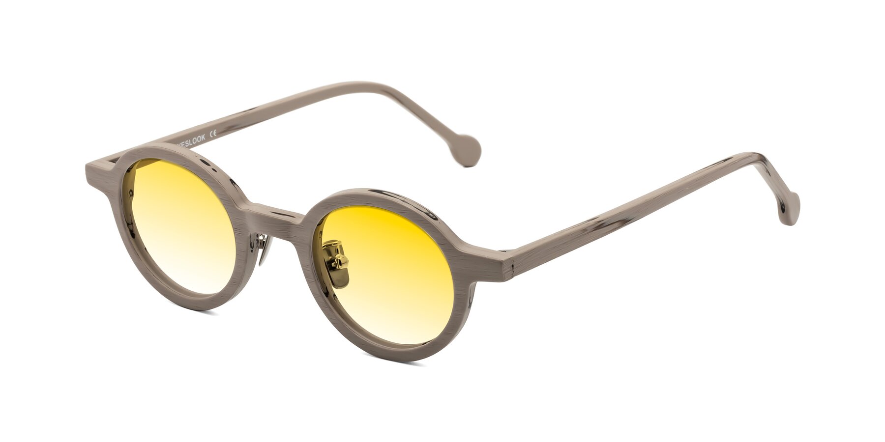 Angle of Timber in Pale Mauve Woodgrain with Yellow Gradient Lenses