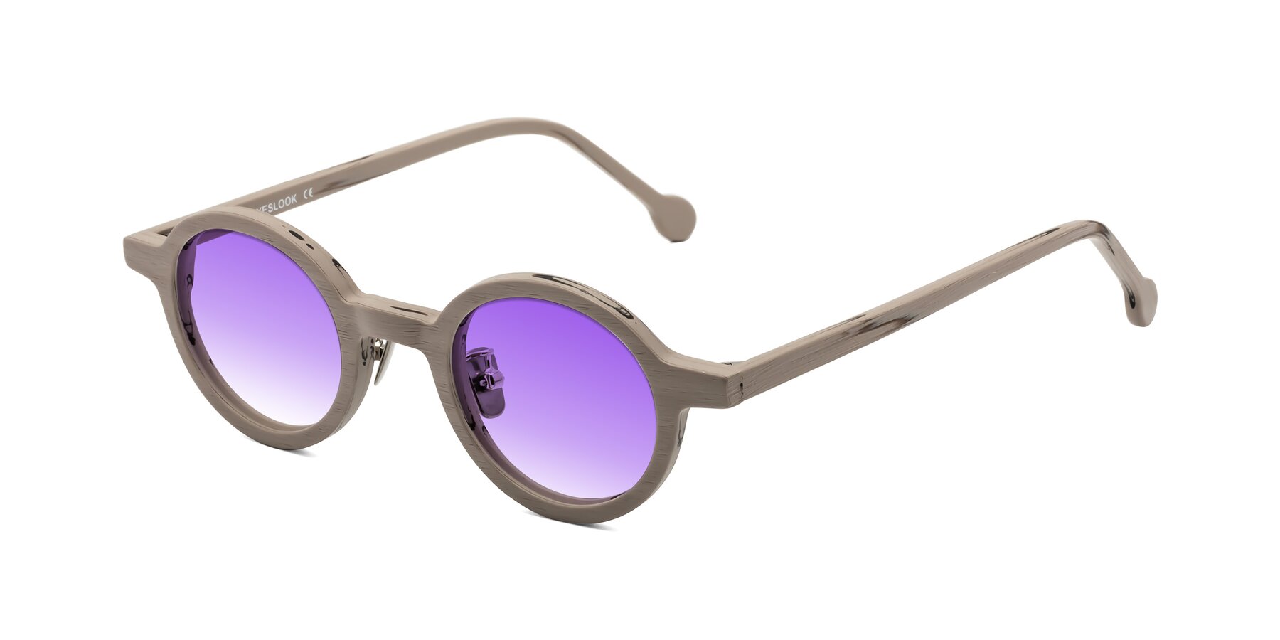 Angle of Timber in Pale Mauve Woodgrain with Purple Gradient Lenses