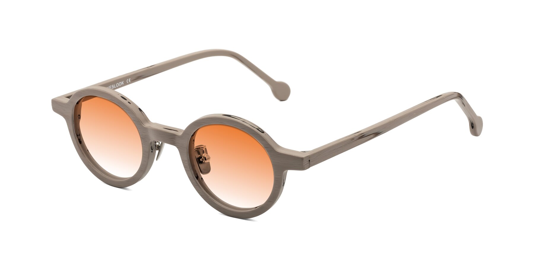 Angle of Timber in Pale Mauve Woodgrain with Orange Gradient Lenses