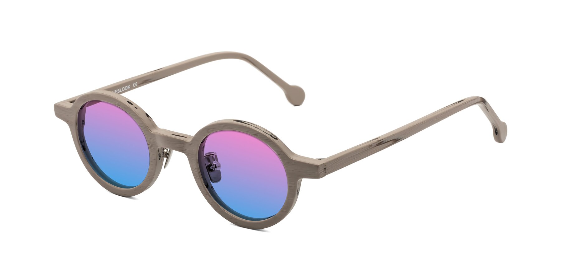 Angle of Timber in Pale Mauve Woodgrain with Pink / Blue Gradient Lenses