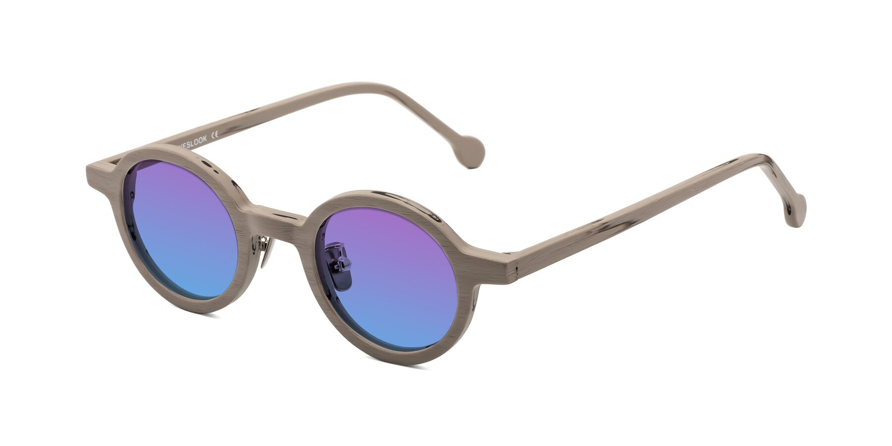 Angle of Timber in Pale Mauve Woodgrain with Purple / Blue Gradient Lenses